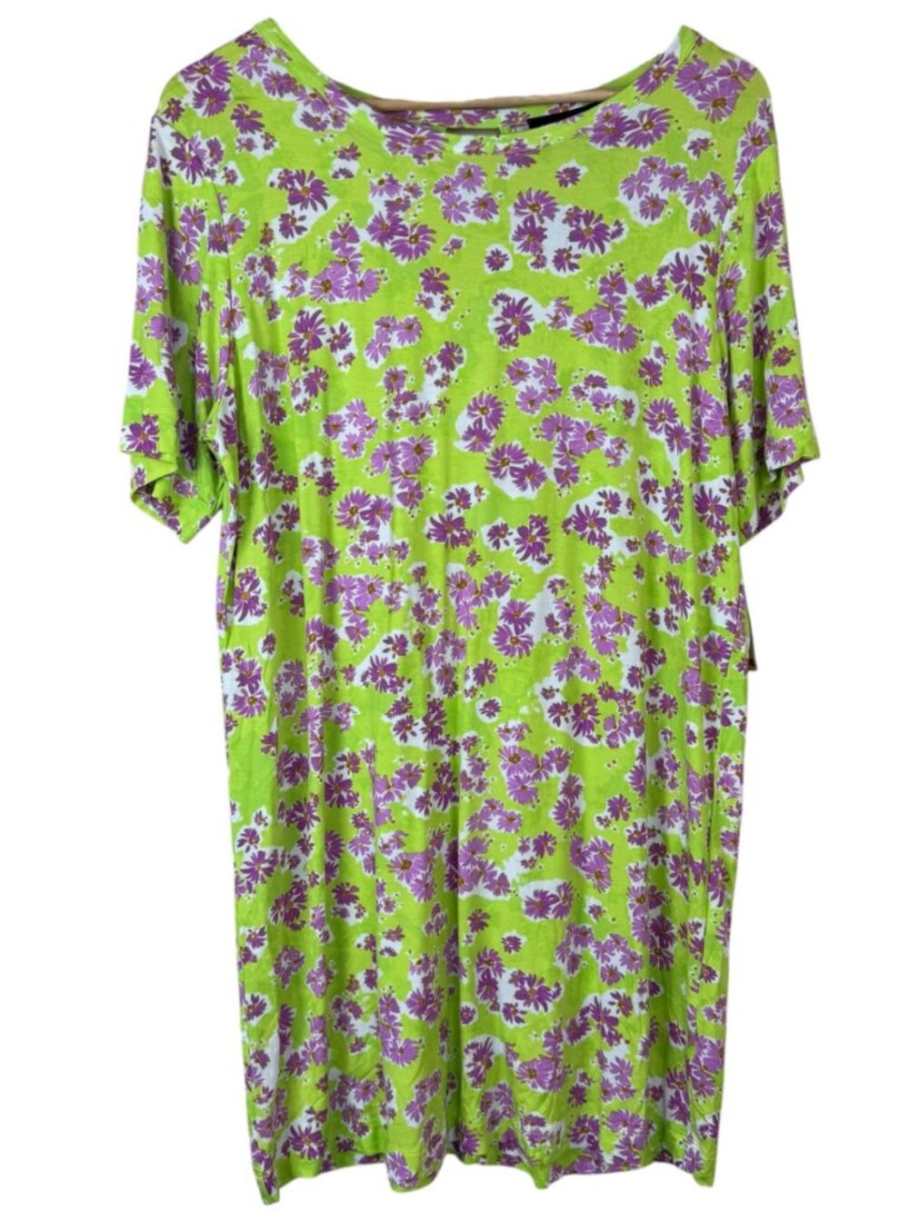 Sanctuary NEW Night Gown Size SM Lime Green Lavender Floral Loungewear Sleepwear